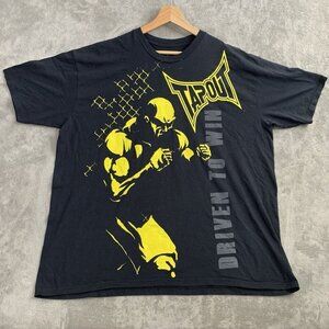 Tapout Shirt Mens XXL Driven To Win Black Tee UFC MMA Y2K Fighting Character